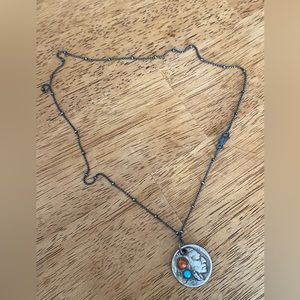 Buffalo Nickel necklace turquoise and spiny oyster stones